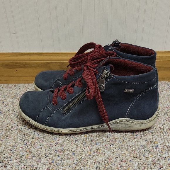 Remonte By Reiker NavySneakers, Womens Sz 37. US 7. Side Zipper Leather - Picture 1 of 8
